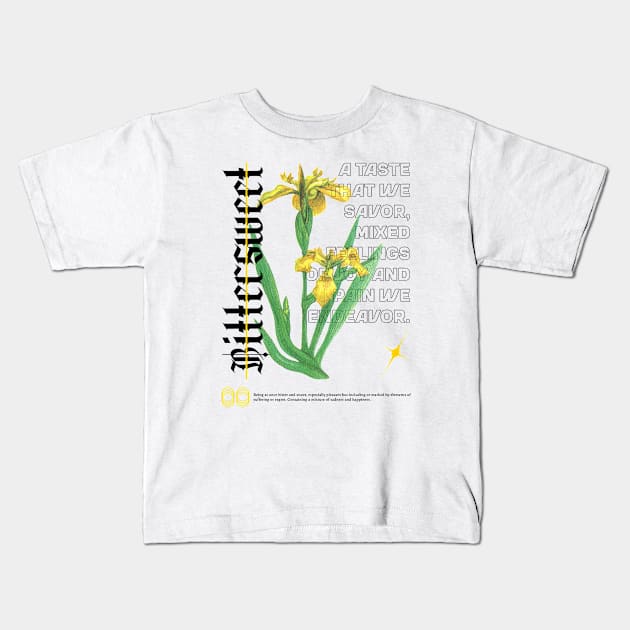 Bittersweet Melancholic Mellow Feelings Emotions Wildflower Kids T-Shirt by Tip Top Tee's